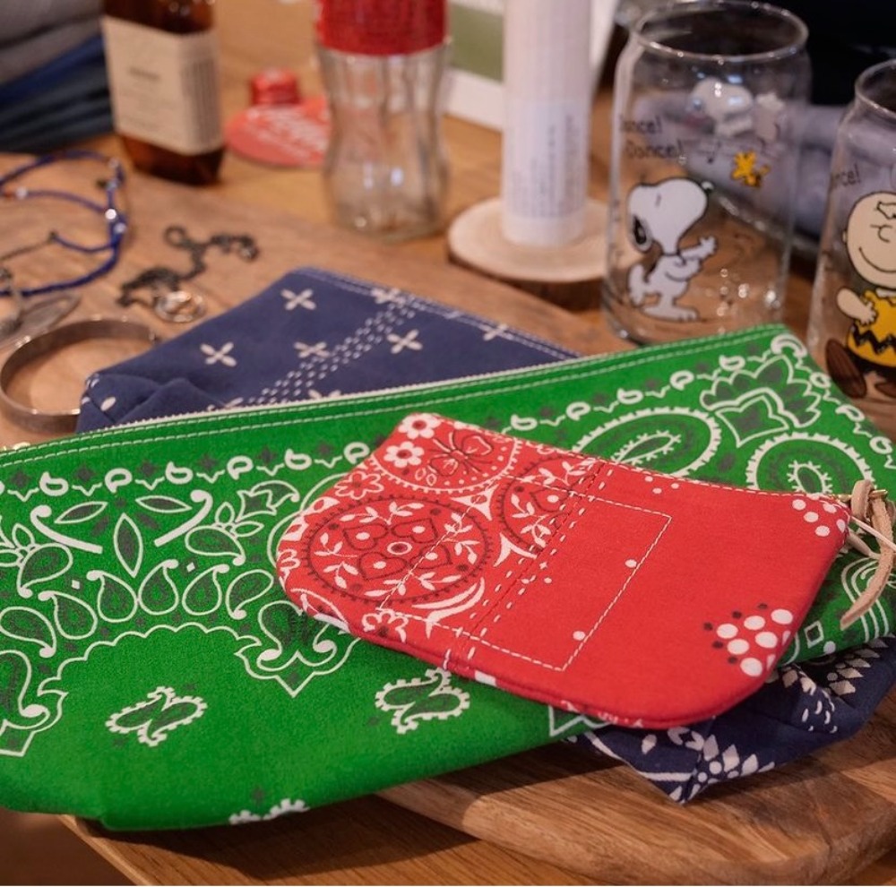 [Cactus Sewing Club]  Vintage Bandana Pocket Pouch Red